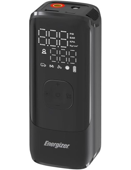 Energizer Mini Compressore Aria Portatile 150PSI Schermo LCD + funzione Power Bank