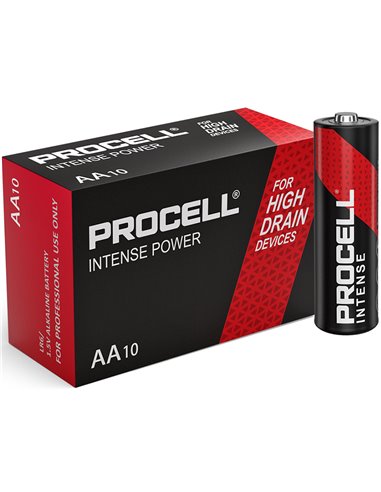 10 Batterie AA Stilo Duracell Procell Intense Power LR6 1.5V