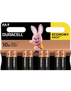 8 Batterie AA Stilo Duracell Alkaline LR6 1.5V