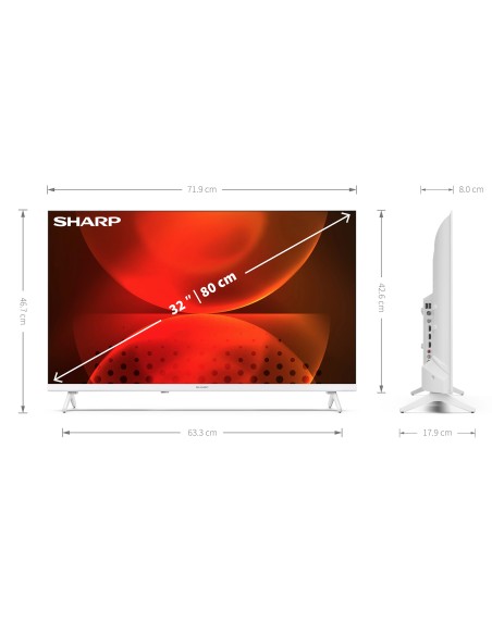Smart TV Sharp Aquos 32FH2EW 32" HD Ready Android TV Frameless White