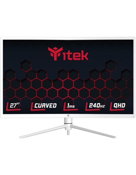 ITEK Monitor GGC 27" Curvo R1000, WQHD 2560x1440, VA, 240Hz, 16:9, 1ms OD, HAS, 2xHDMI, DP, Type-C, USB, HDR1000, Adapt Sync
