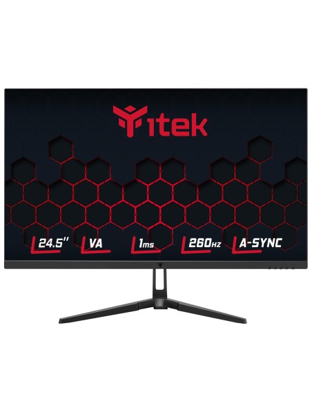 ITEK Monitor GGF 24.5", FHD 1920x1080, VA- 260Hz- 16:9- 1ms- HDMI- DP- HDR- RGB, Adaptive Sync