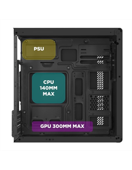 Nuwo Eguera A111 Case Micro ATX Nero con Pannello in Vetro