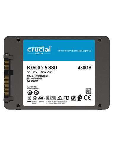 SSD 480GB Crucial BX500 SATA 3 2.5"