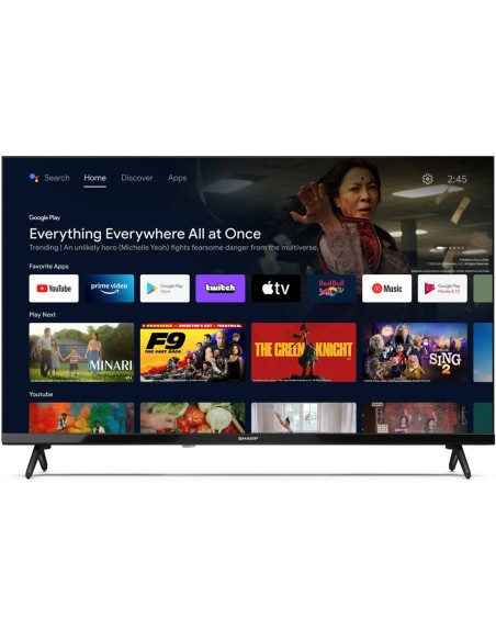 Smart TV Sharp 32FH2EA 32" HD Ready Android TV Frameless Nero Wi-Fi