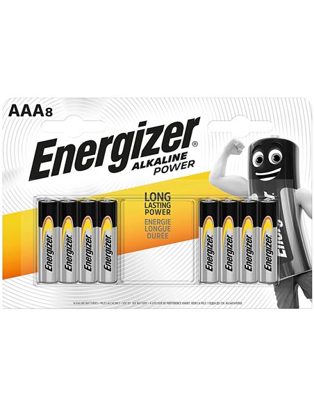 8 Batterie AAA Ministilo Energizer Alkaline Power LR03 1.5V
