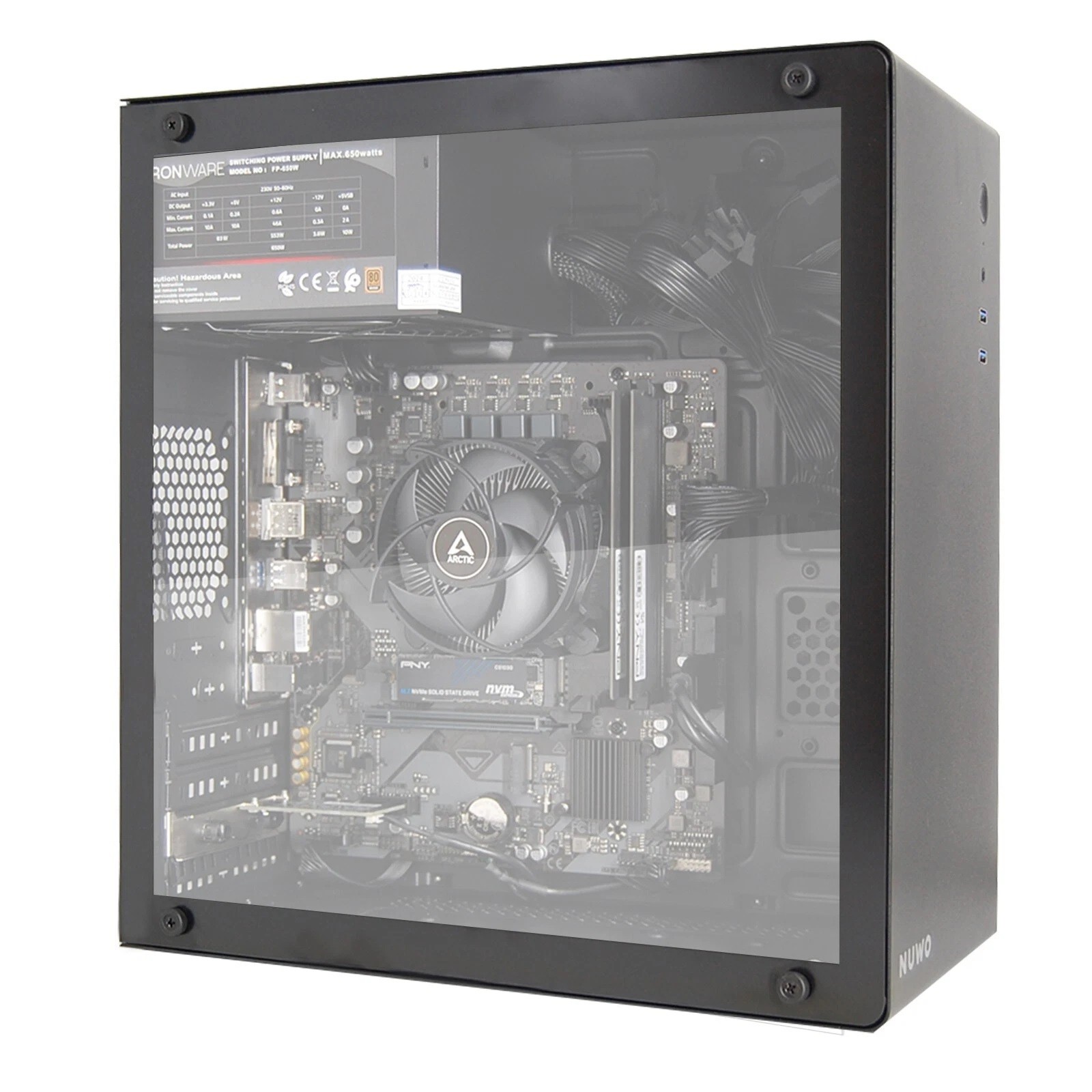PC Computer Assemblato PRO CPU Intel i5-14400 Ram 32GB SSD 1TB WiFi BT Nero foto 2