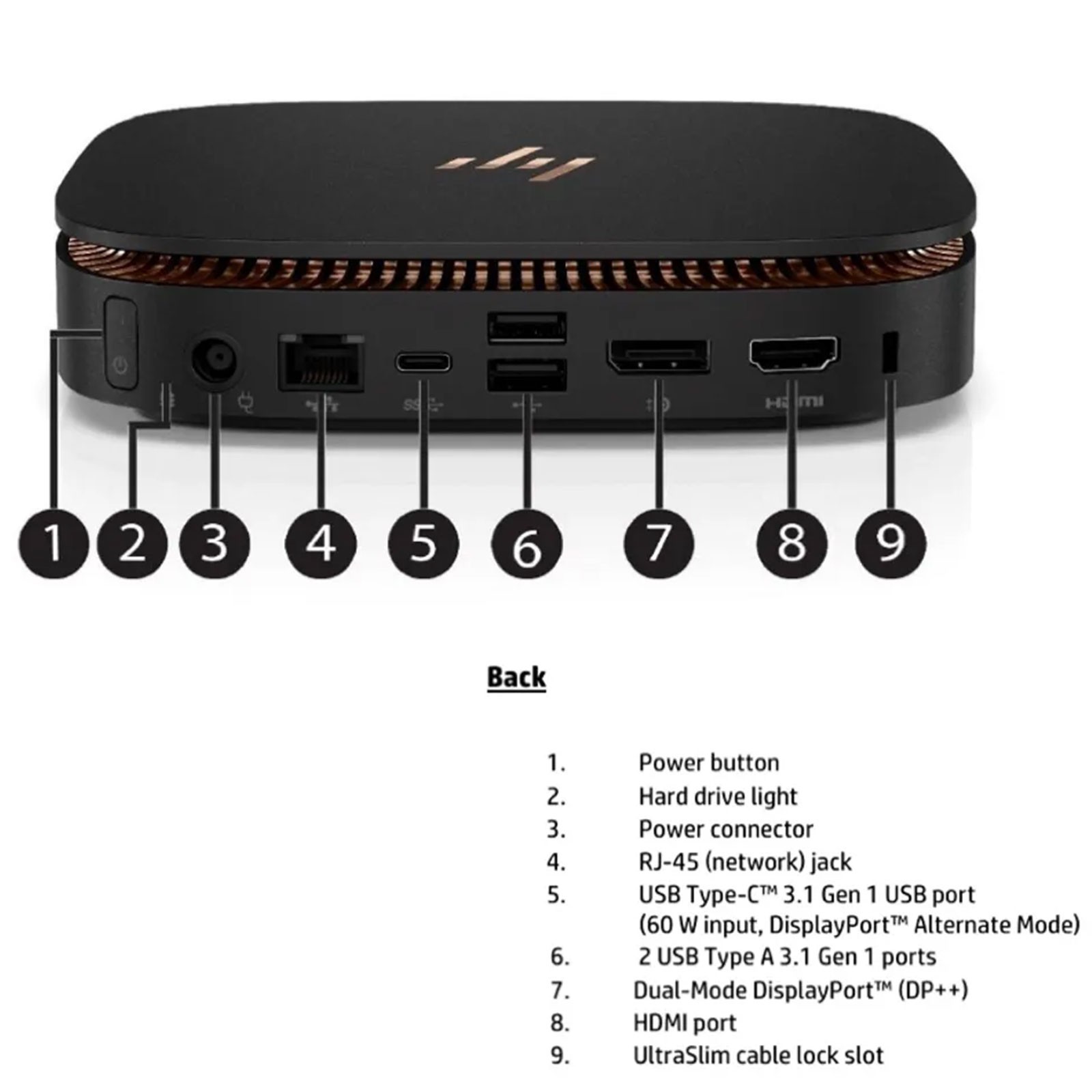 HP Elite Slice G1 Mini PC Computer Intel i7-7700T Ram 8GB SSD 512GB NVMe HDMI foto 6