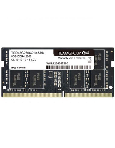 Memoria RAM DDR4 8GB SODIMM Team Group 2666 Mhz PC4-21333 CL19