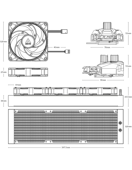 Dissipatore CPU A Liquido AIO 3 Ventole 12 cm Arctic Liquid Freezer II 360