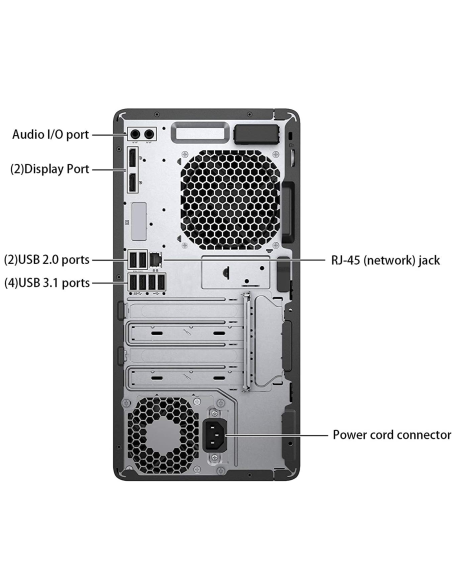 HP EliteDesk 800 G4 Tower Computer Intel i5-8400 Ram 8GB SSD 240GB (Ricondizionato Grado A)