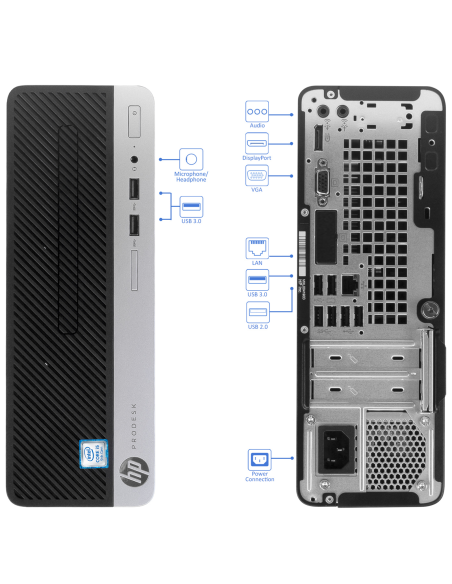HP ProDesk 400 G6 SFF Computer Intel i5-9400 Ram 16GB SSD 480GB (Ricondizionato Grado A)