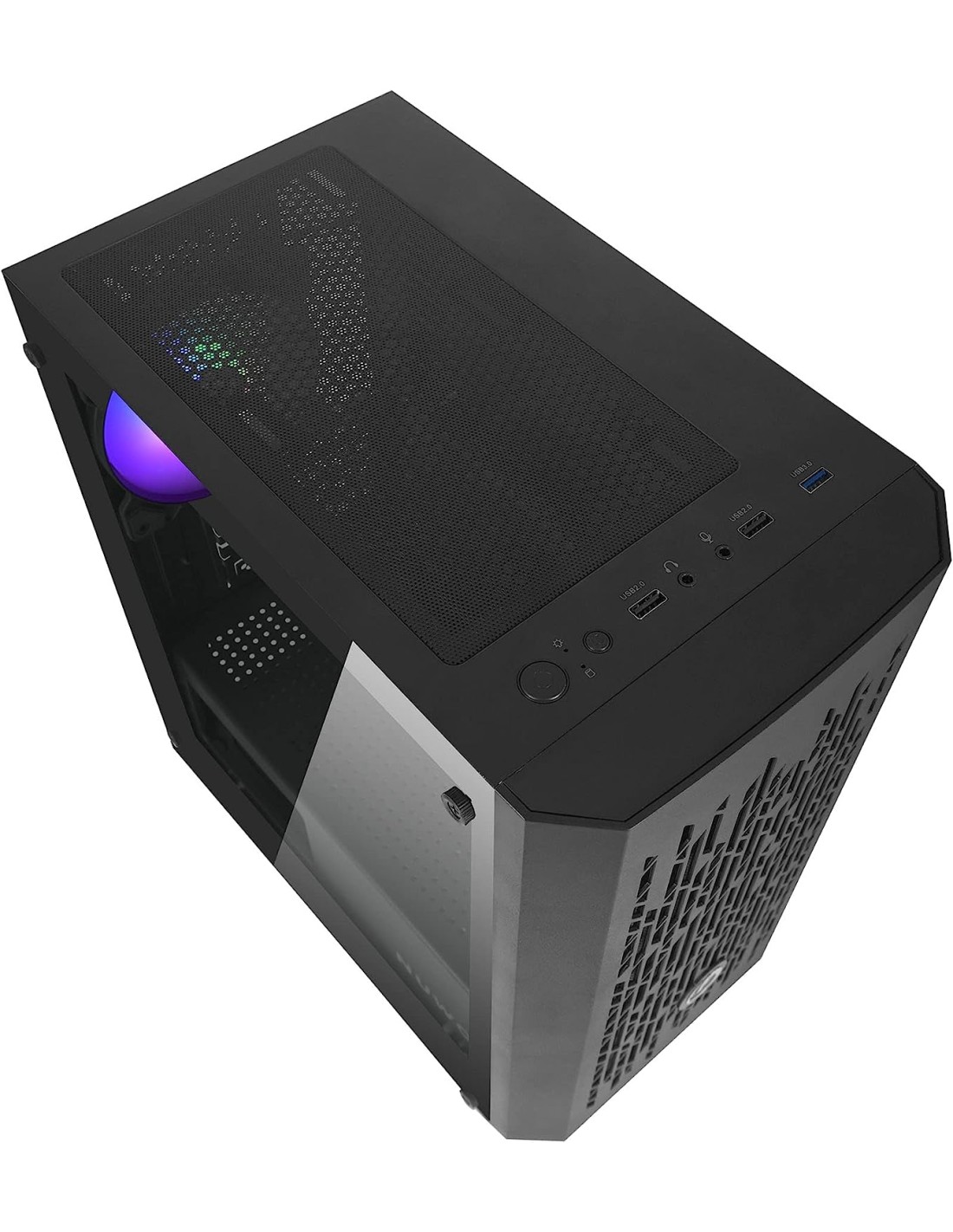 Nuwo Blitz R24 Case Micro-ATX Nero 3 Ventole RGB Rainbow