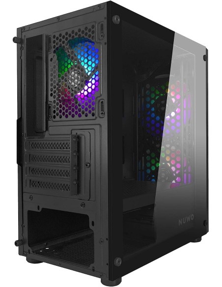 Nuwo Blitz R24 Case Micro-ATX Nero 3 Ventole RGB Rainbow